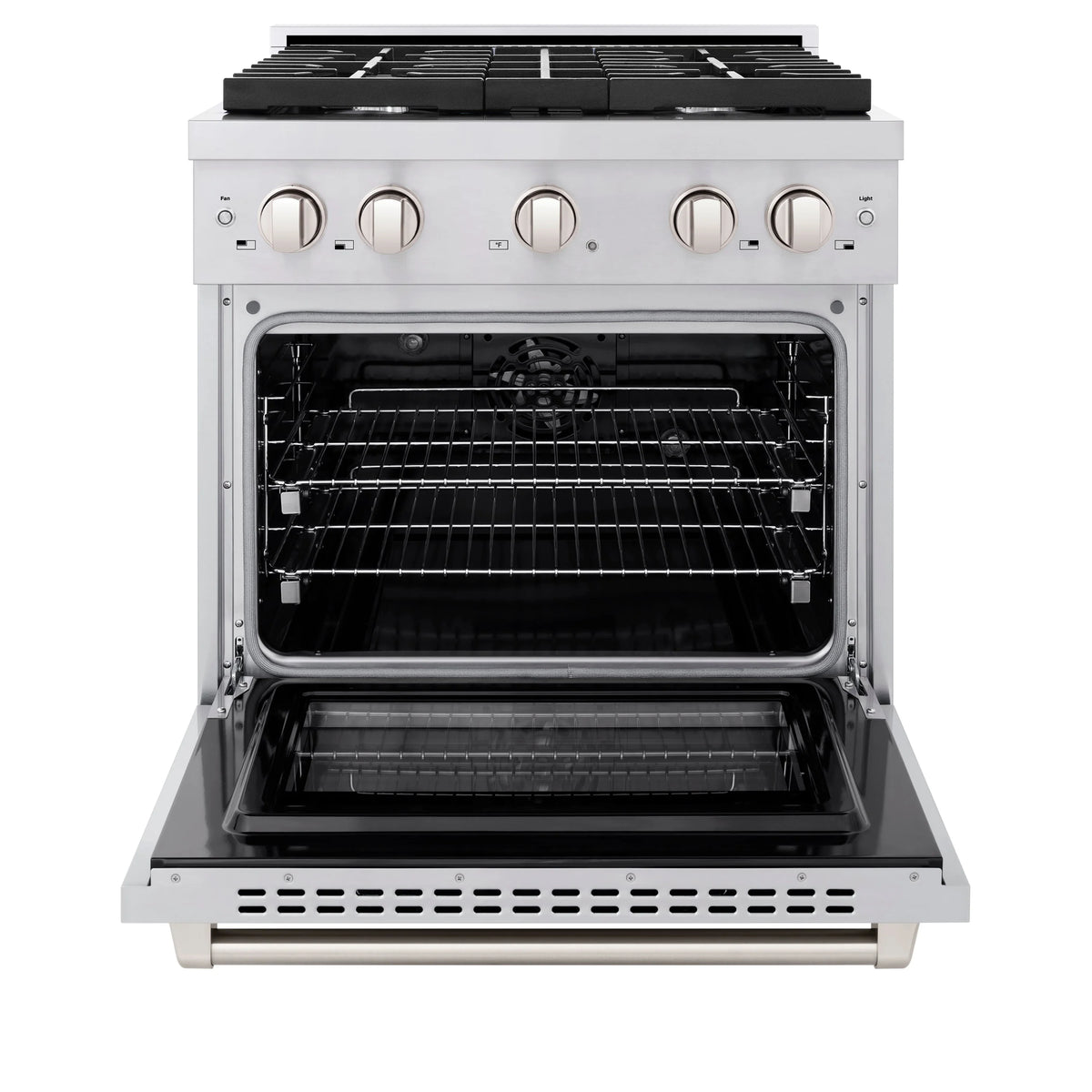 ZLINE - 36 in. 5.2 cu. ft. Paramount Dual Fuel Range with 6 Burner Gas Cooktop and Electric Convection Oven in Stainless Steel with White Matte Door