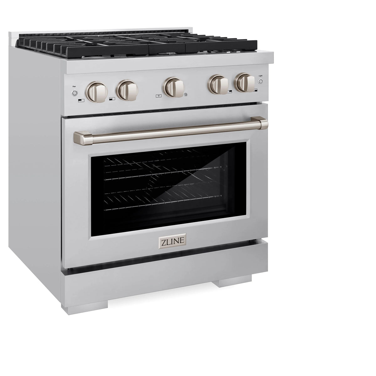 ZLINE - 36 in. 5.2 cu. ft. Paramount Dual Fuel Range with 6 Burner Gas Cooktop and Electric Convection Oven in Stainless Steel with White Matte Door