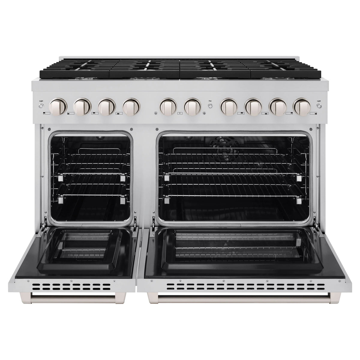 ZLINE - 48 in. 6.7 cu. ft. Paramount Double Oven Dual Fuel Range with 8 Burner Gas Cooktop in Stainless Steel (SDR48)