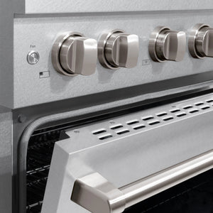 ZLINE - 30 in. 4.2 cu. ft. Paramount Dual Fuel Range with 4 Burner Gas Cooktop and Electric Convection Oven in Satin Stainless Steel (SDRS-30)