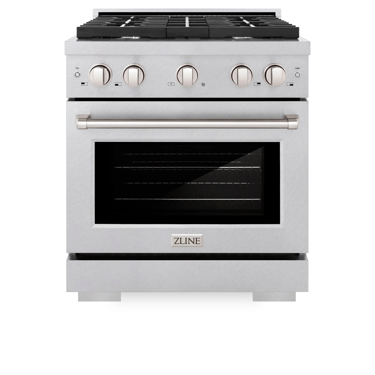 ZLINE - 30 in. 4.2 cu. ft. Paramount Dual Fuel Range with 4 Burner Gas Cooktop and Electric Convection Oven in Satin Stainless Steel (SDRS-30)