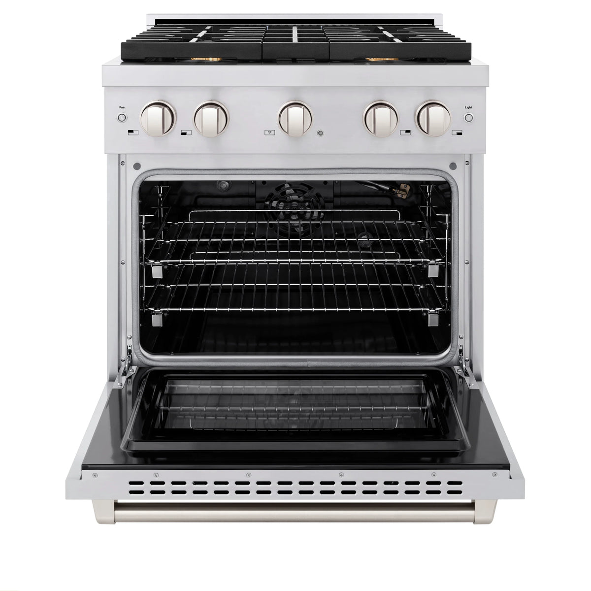 ZLINE - 30 in. 4.2 cu. ft. Paramount Gas Range with Convection Gas Oven in Stainless Steel with 4 Brass Burners (SGR-BR-30)