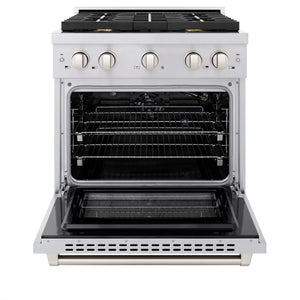 ZLINE - 30 in. 4.2 cu. ft. Paramount Gas Range with Convection Gas Oven in Stainless Steel with 4 Brass Burners (SGR-BR-30)