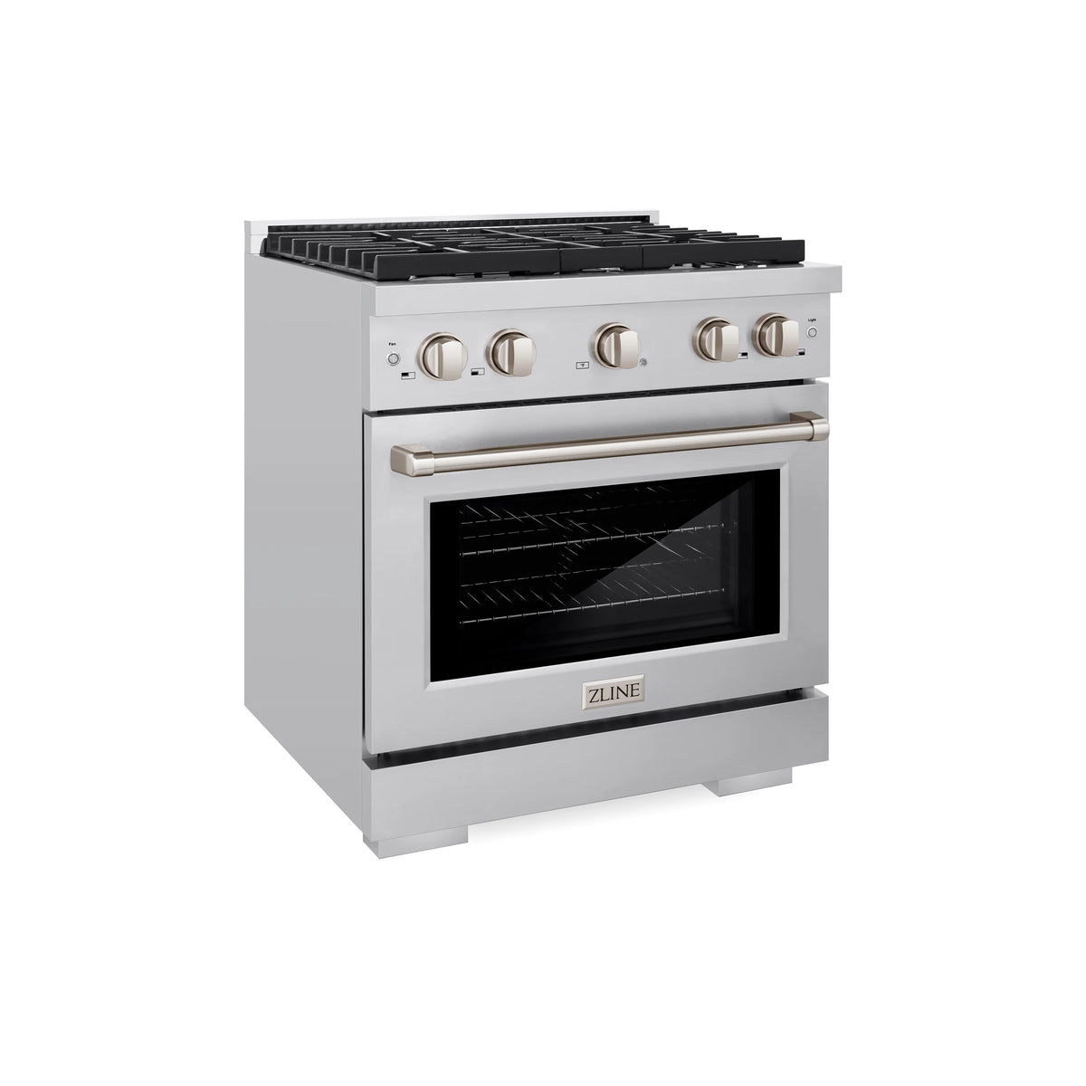 ZLINE - 30 in. 4.2 cu. ft. Paramount Gas Range with Convection Gas Oven in Stainless Steel with 4 Brass Burners (SGR-BR-30)
