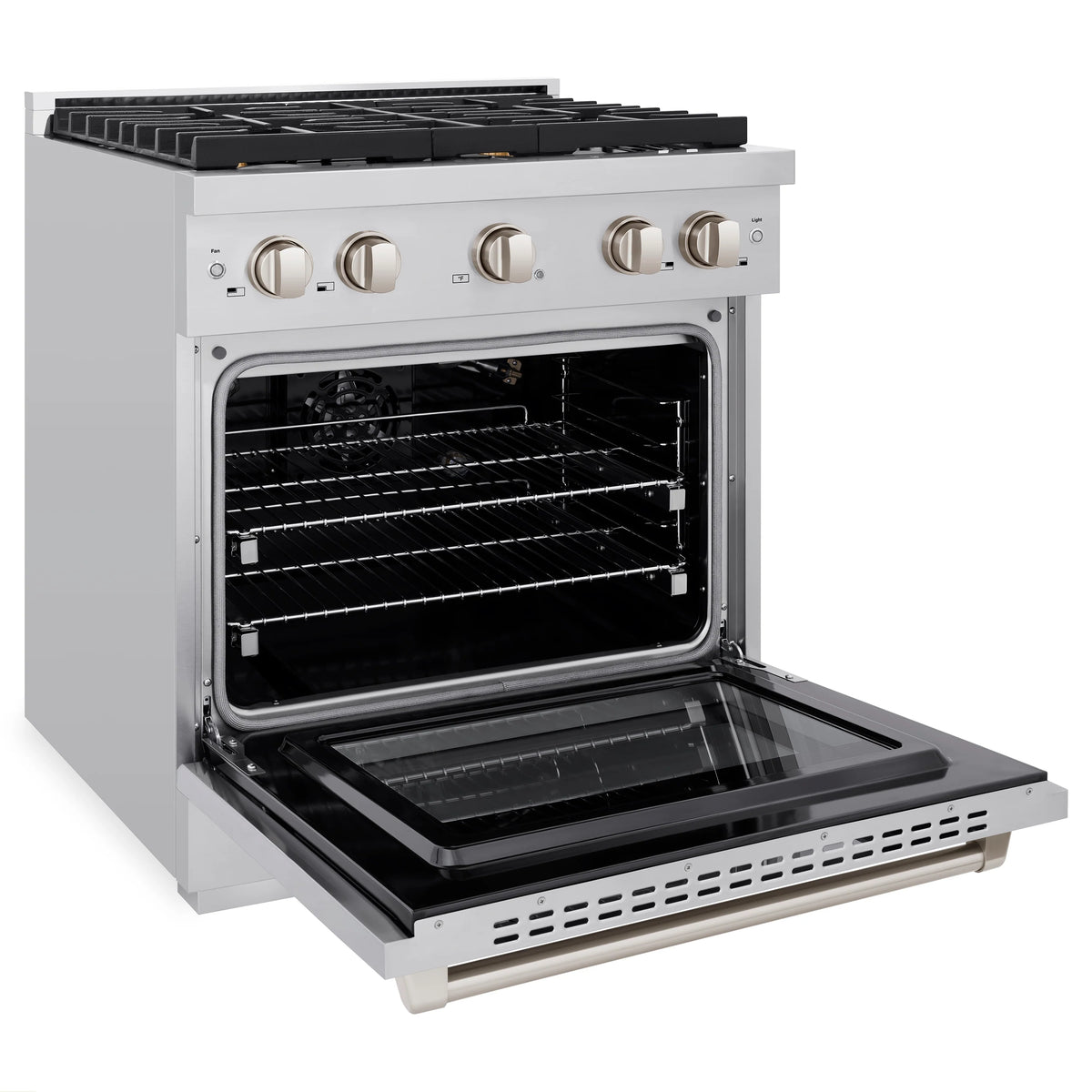 ZLINE - 30 in. 4.2 cu. ft. Paramount Gas Range with Convection Gas Oven in Stainless Steel with 4 Brass Burners (SGR-BR-30)