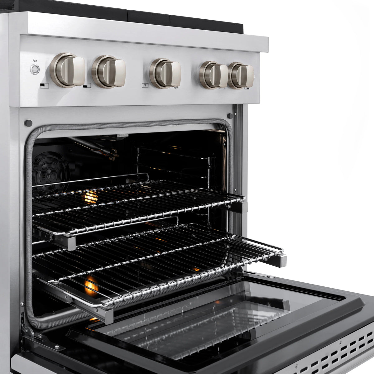 ZLINE - 30 in. 4.2 cu. ft. Paramount Gas Range with Convection Gas Oven in Stainless Steel with 4 Brass Burners (SGR-BR-30)