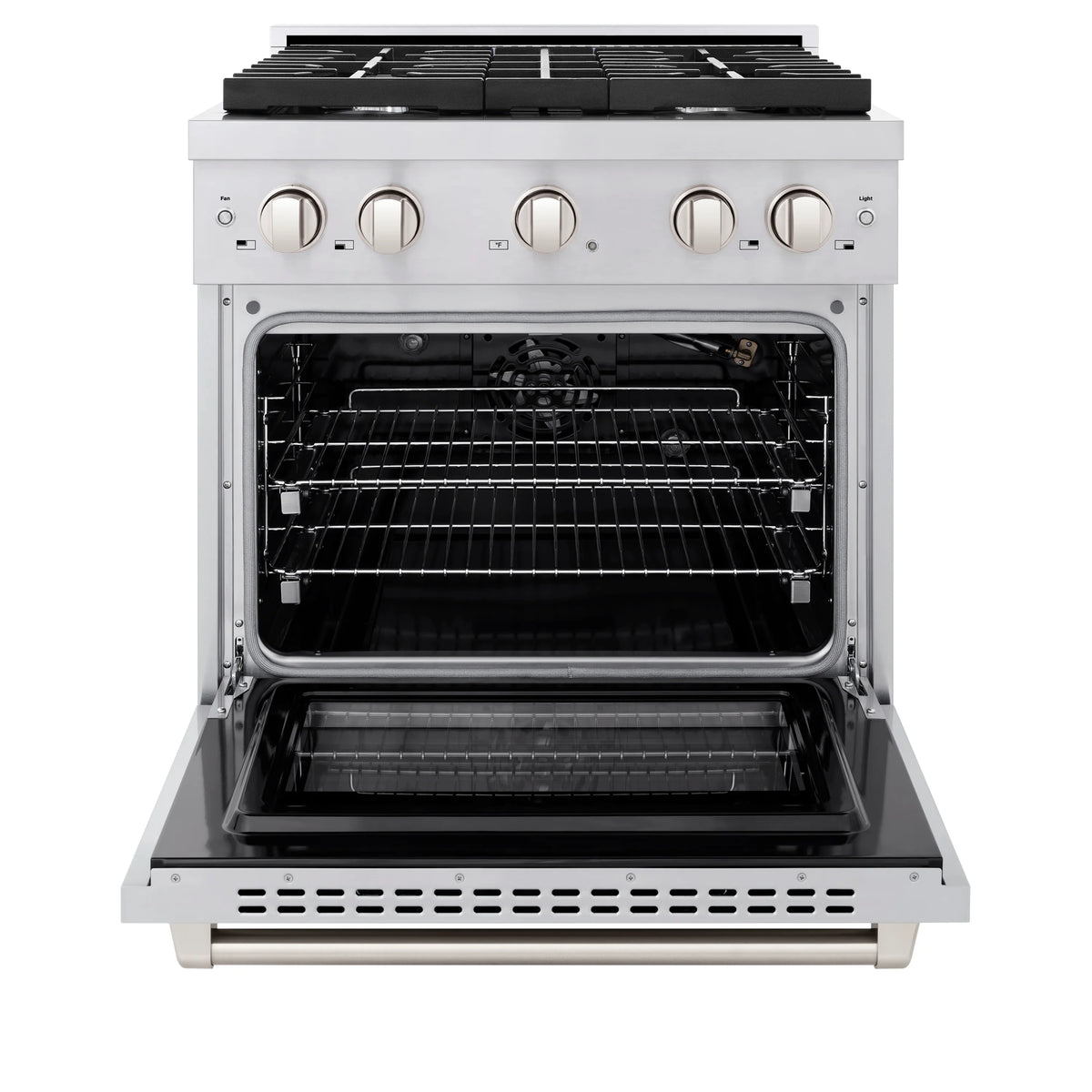 ZLINE - 30 in. 4.2 cu. ft. 4 Burner Gas Range with Convection Gas Oven in Stainless Steel (SGR30)