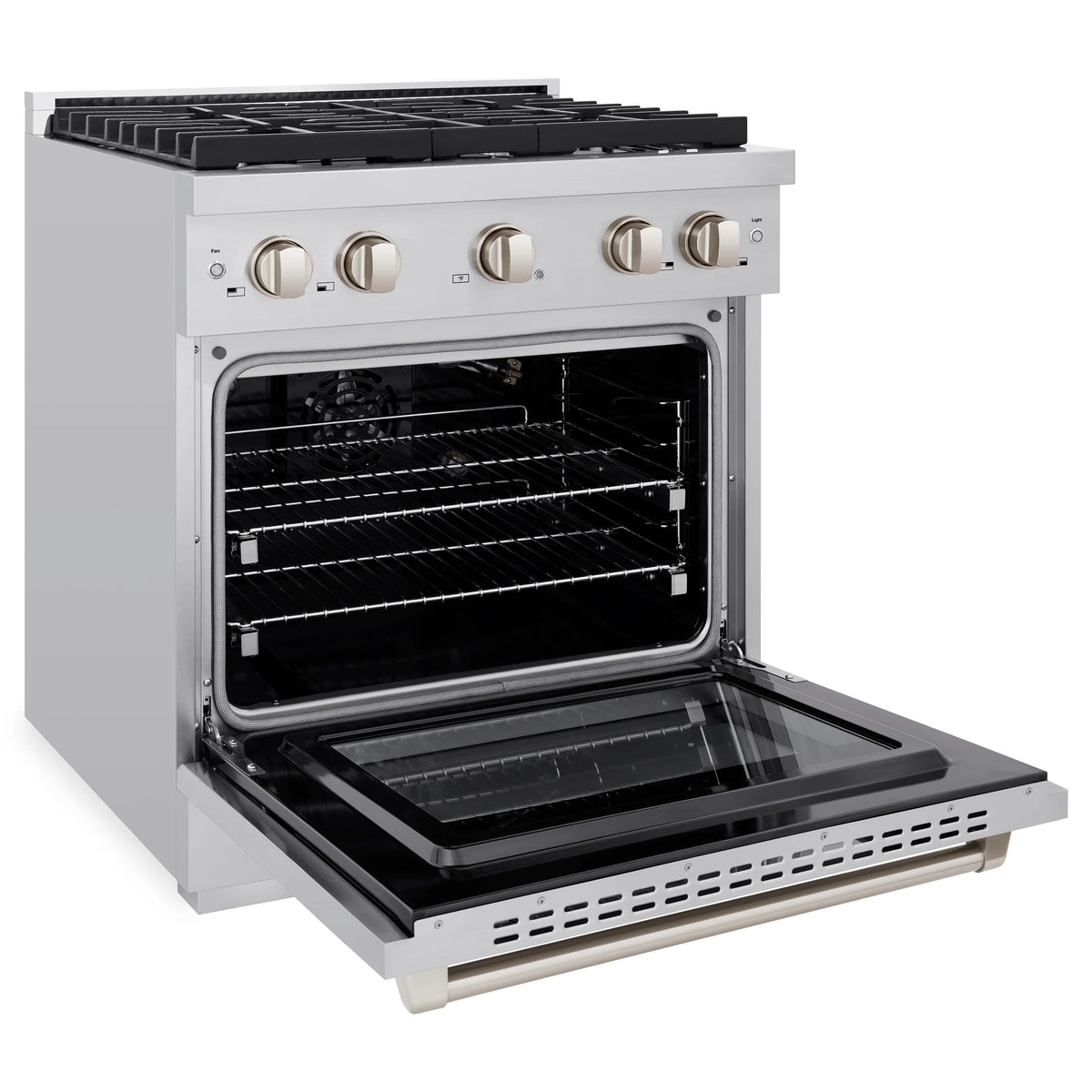 ZLINE - 30 in. 4.2 cu. ft. 4 Burner Gas Range with Convection Gas Oven in Stainless Steel (SGR30)