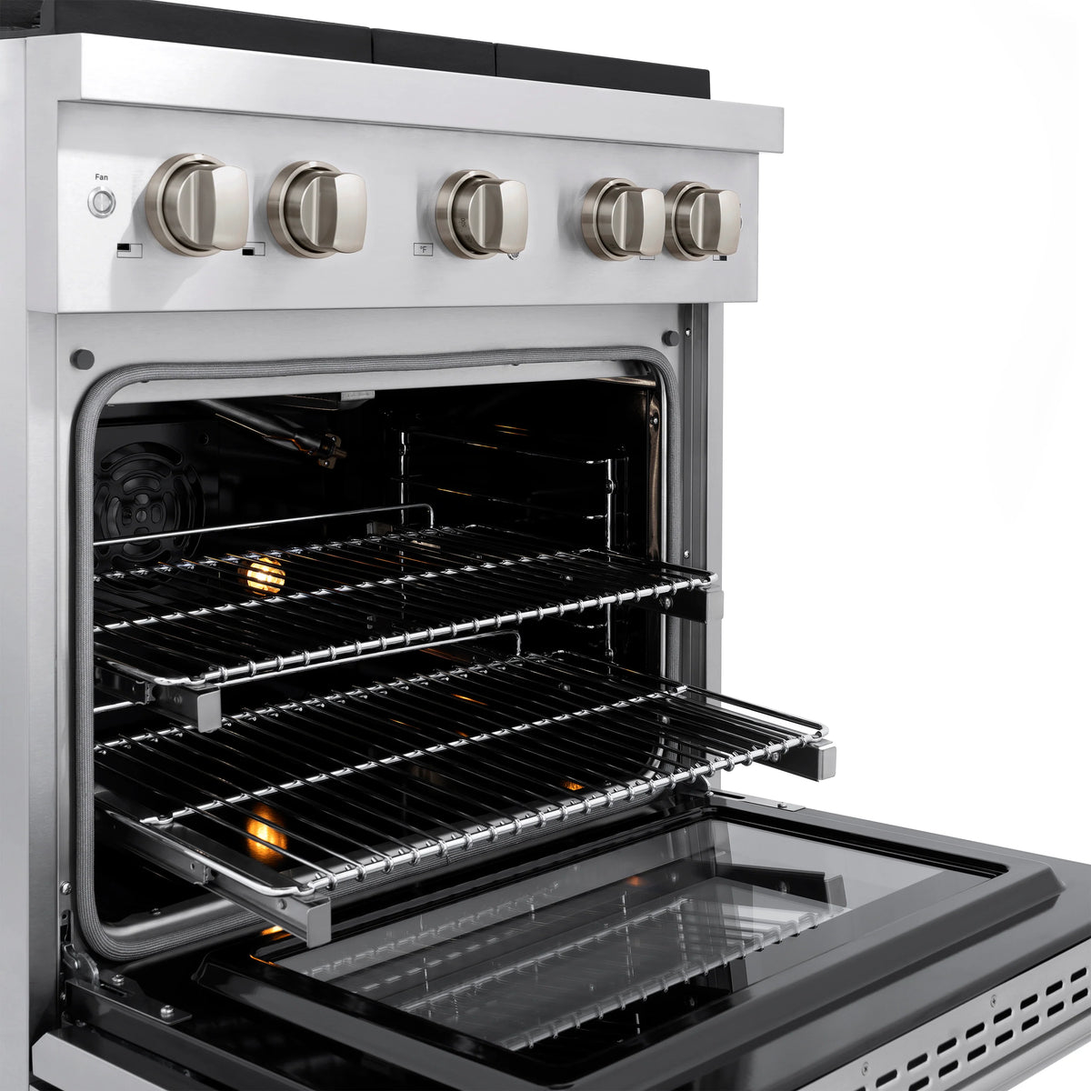 ZLINE - 30 in. 4.2 cu. ft. 4 Burner Gas Range with Convection Gas Oven in Stainless Steel (SGR30)