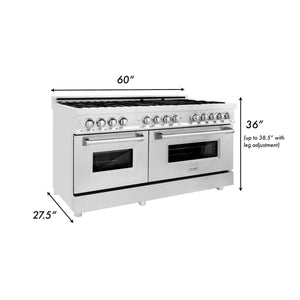 ZLINE 60" 7.4 cu. ft. Electric Oven and Gas Cooktop Dual Fuel Range with Griddle in Stainless Steel (RA-GR-60)