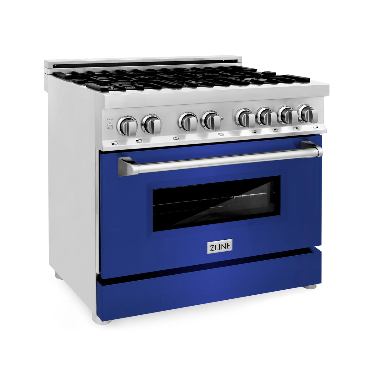 ZLINE - 36&quot; Dual Fuel Range with Gas Stove and Electric Oven in Stainless Steel with Color Door Options (RA36)