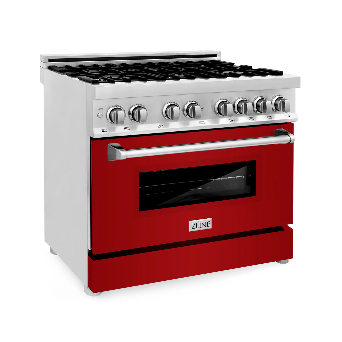 ZLINE - 36&quot; Dual Fuel Range with Gas Stove and Electric Oven in Stainless Steel with Color Door Options (RA36)