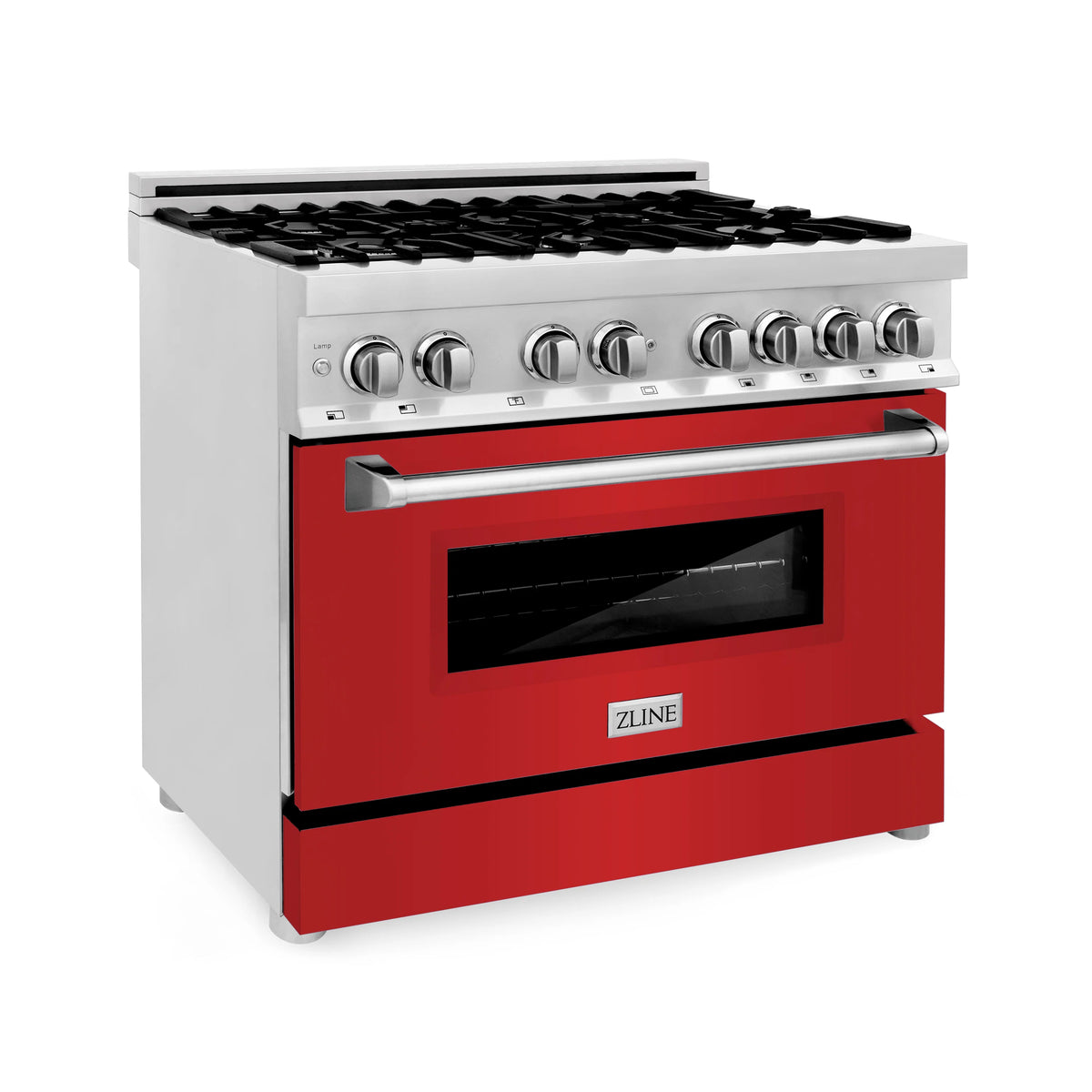 ZLINE - 36&quot; Dual Fuel Range with Gas Stove and Electric Oven in Stainless Steel with Color Door Options (RA36)