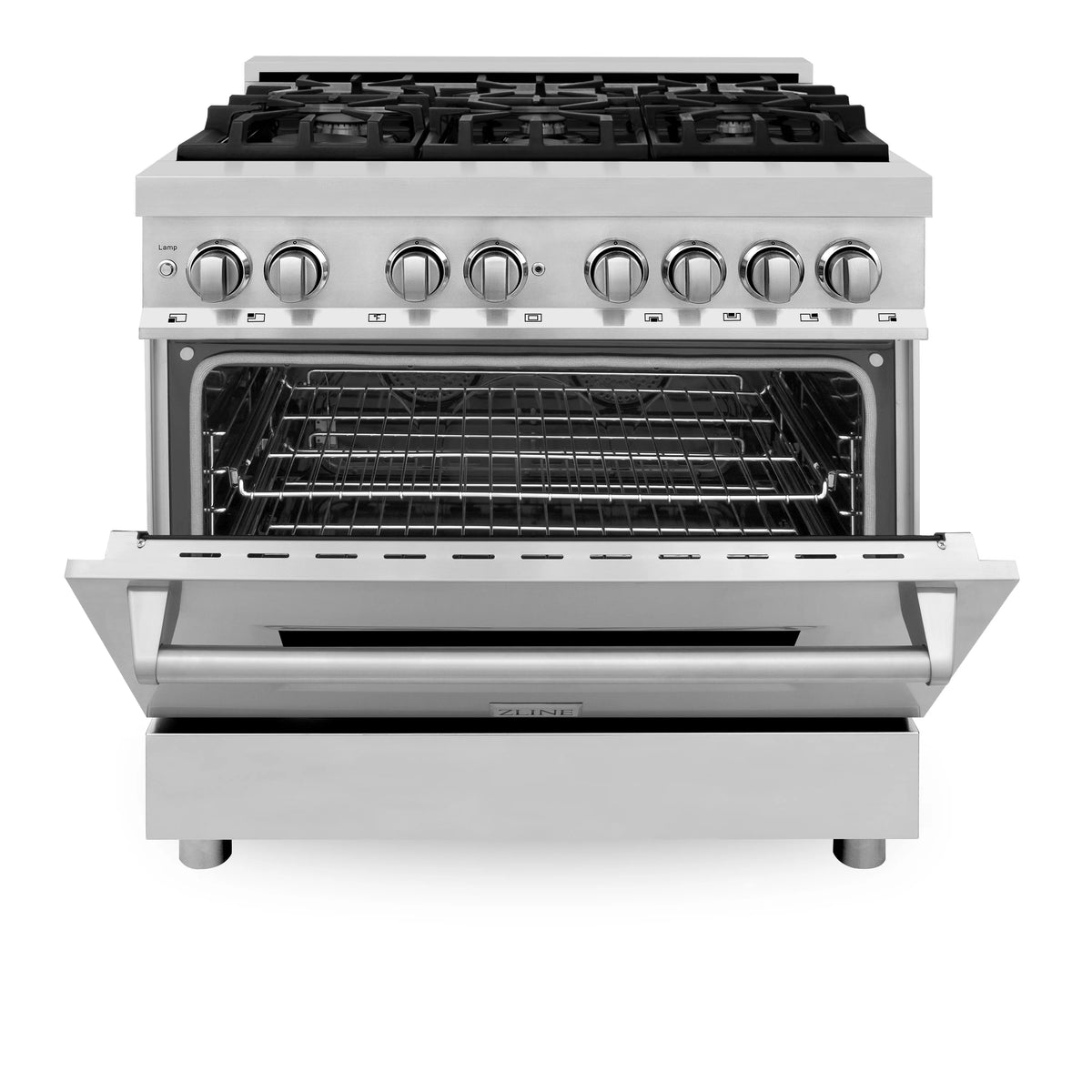 ZLINE - 36&quot; 4.6 cu. ft. Dual Fuel Range with Gas Stove and Electric Oven in Stainless Steel (RA36)