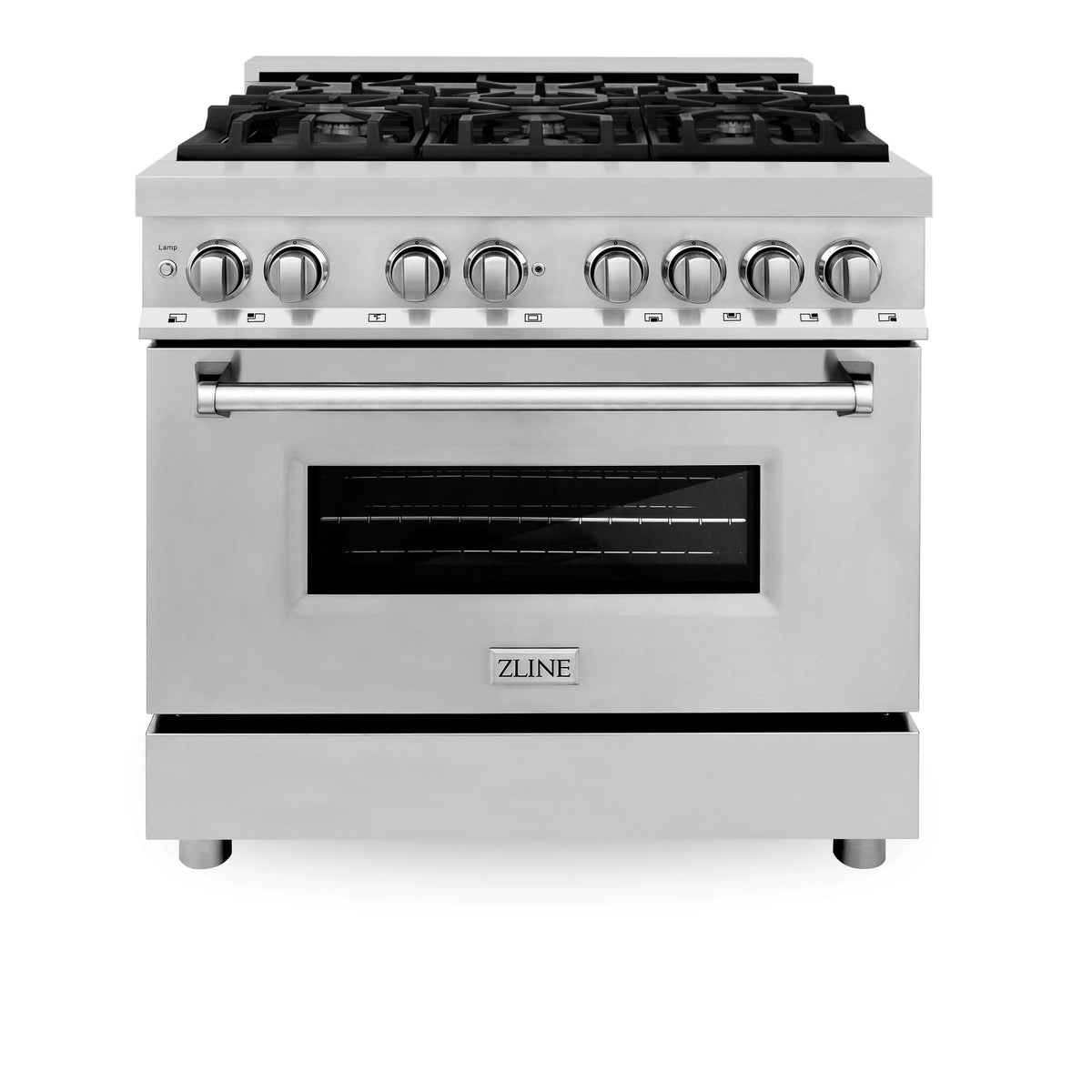 ZLINE - 36&quot; Kitchen Package with Stainless Steel Dual Fuel Range and Convertible Vent Range Hood (2KP-RARH36)