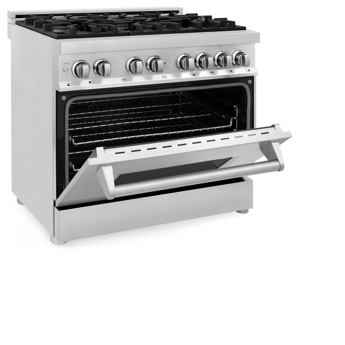 ZLINE - 36&quot; 4.6 cu. ft. Dual Fuel Range with Gas Stove and Electric Oven in Stainless Steel (RA36)