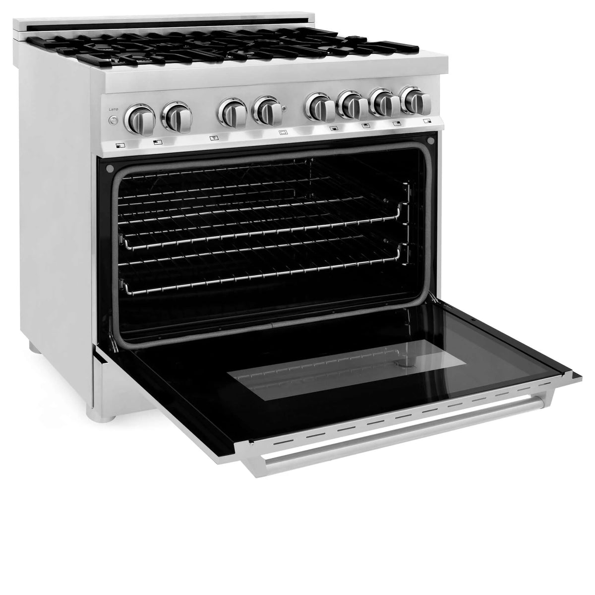 ZLINE - 36&quot; Kitchen Package with Stainless Steel Dual Fuel Range and Convertible Vent Range Hood (2KP-RARH36)