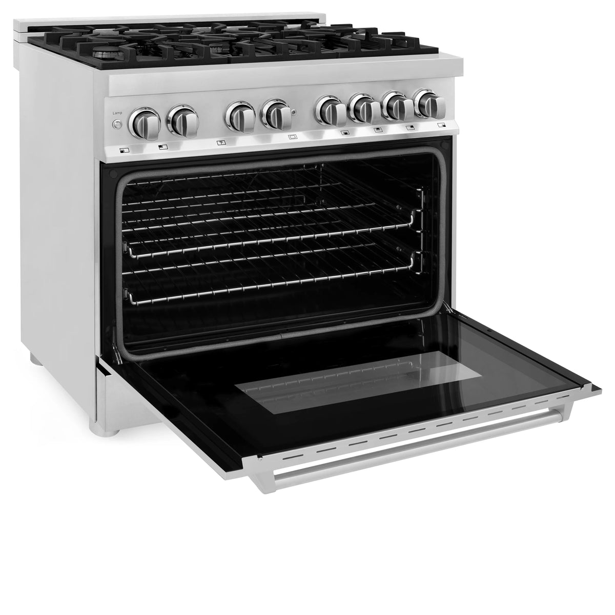 ZLINE - 36&quot; 4.6 cu. ft. Dual Fuel Range with Gas Stove and Electric Oven in Stainless Steel (RA36)