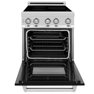 ZLINE 24" 2.8 cu. ft. Induction Range with a 3 Element Stove and Electric Oven in Black Matte (RAIND-BLM-24)