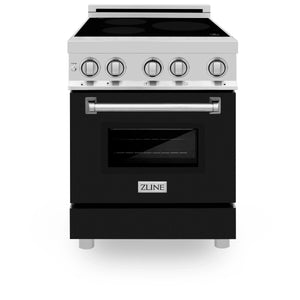 ZLINE 24" 2.8 cu. ft. Induction Range with a 3 Element Stove and Electric Oven in Black Matte (RAIND-BLM-24)