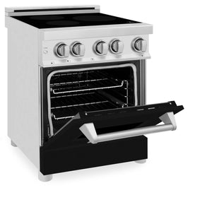 ZLINE 24" 2.8 cu. ft. Induction Range with a 3 Element Stove and Electric Oven in Black Matte (RAIND-BLM-24)