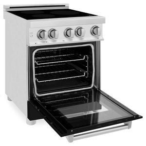 ZLINE 24" 2.8 cu. ft. Induction Range with a 3 Element Stove and Electric Oven in Black Matte (RAIND-BLM-24)