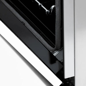 ZLINE - 36 in. Kitchen Package with Satin Stainless Steel Dual Fuel Range with White Matte Door and Convertible Vent Range Hood