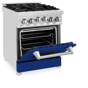 ZLINE 24" 2.8 cu. ft. Range with Gas Stove and Gas Oven in Stainless Steel and Blue Gloss Door (RG-BG-24)