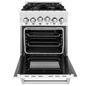 ZLINE 24" 2.8 cu. ft. Range with Gas Stove and Gas Oven in Stainless Steel and White Matte Door (RG-WM-24)
