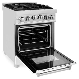 ZLINE 24" 2.8 cu. ft. Range with Gas Stove and Gas Oven in Stainless Steel and White Matte Door (RG-WM-24)