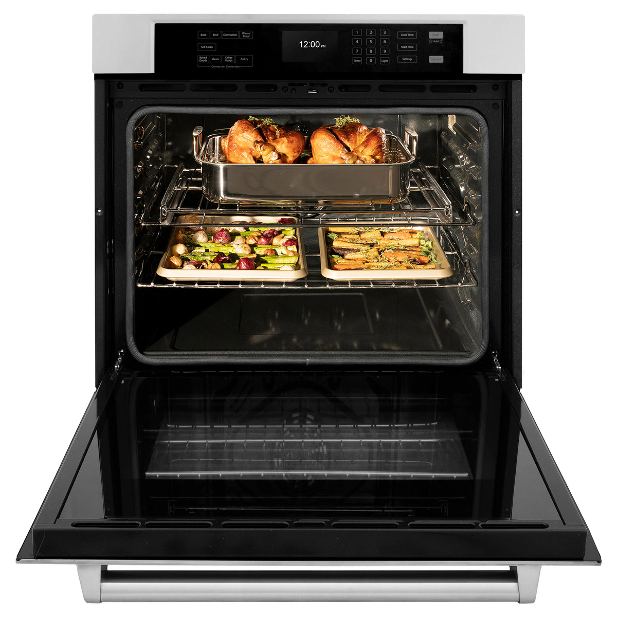 ZLINE - 30 in. Professional True Convection Single Wall Oven with Air Fry and Self Clean in Stainless Steel (WAS-30)