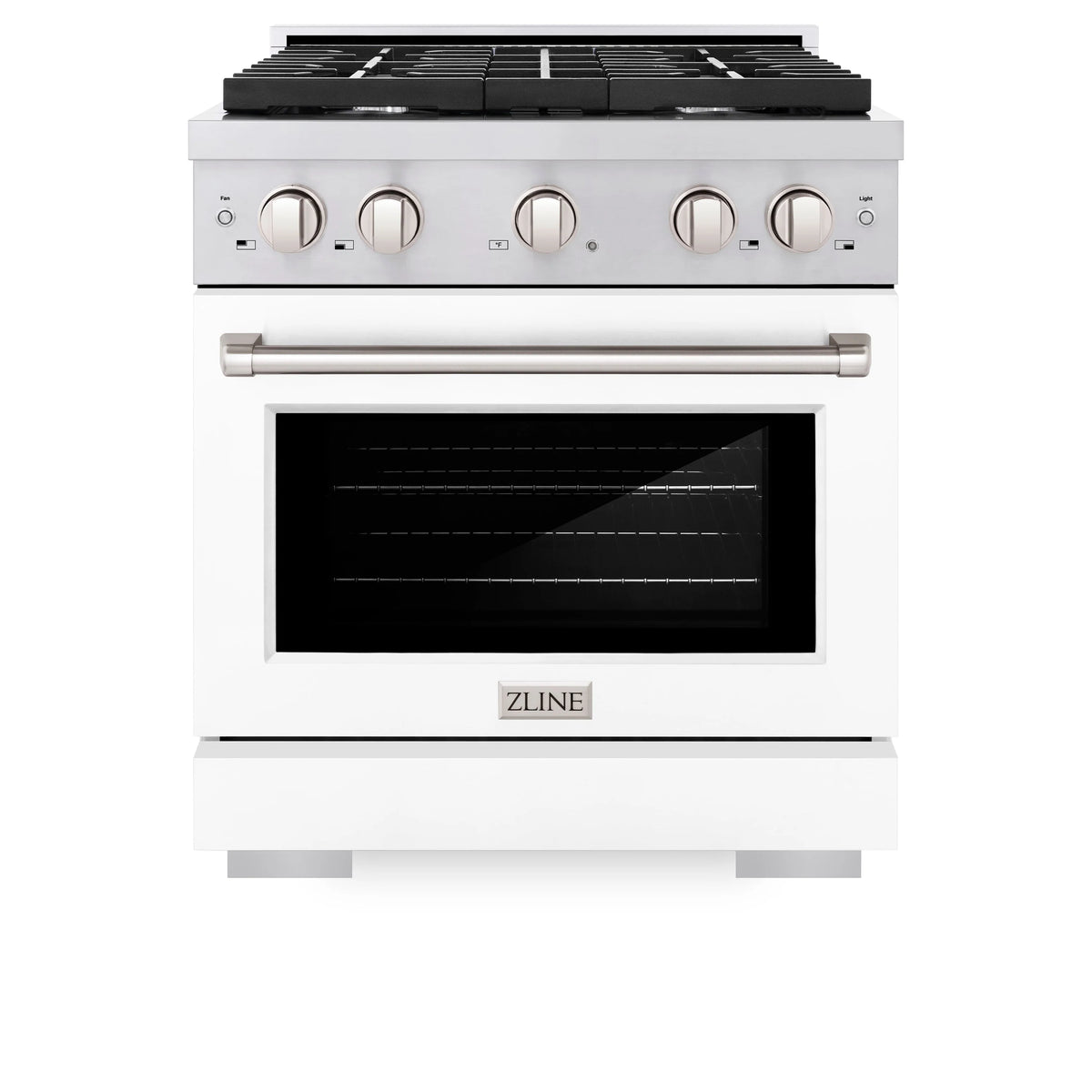 ZLINE - 30 in. 4.2 cu. ft. Paramount Gas Range with 4 Burner Cooktop and Convection Gas Oven in Stainless Steel with White Matte Door