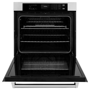 ZLINE - 30 in. Professional True Convection Single Wall Oven with Air Fry and Self Clean in Stainless Steel with White Matte Door