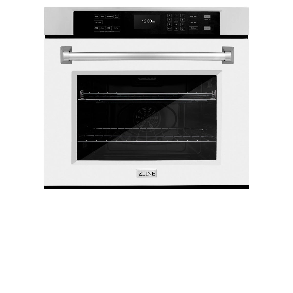 ZLINE - 30 in. Professional True Convection Single Wall Oven with Air Fry and Self Clean in Stainless Steel with White Matte Door