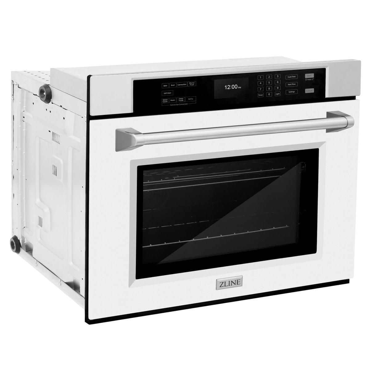 ZLINE - 30 in. Professional True Convection Single Wall Oven with Air Fry and Self Clean in Stainless Steel with White Matte Door