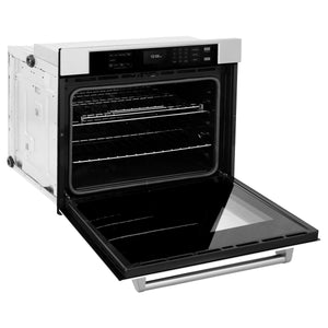 ZLINE - 30 in. Professional True Convection Single Wall Oven with Air Fry and Self Clean in Stainless Steel with White Matte Door