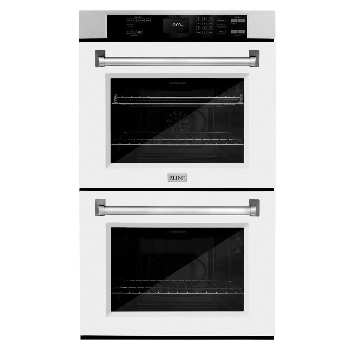 ZLINE - 30 in. Professional True Convection Double Wall Oven with Air Fry and Self Clean in Satin Stainless Steel with White Matte Doors