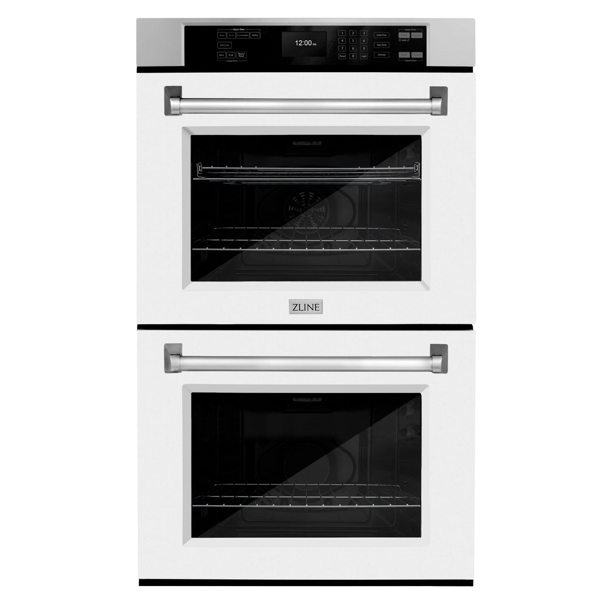 ZLINE - 30 in. Professional True Convection Double Wall Oven with Air Fry and Self Clean in Stainless Steel with White Matte Doors