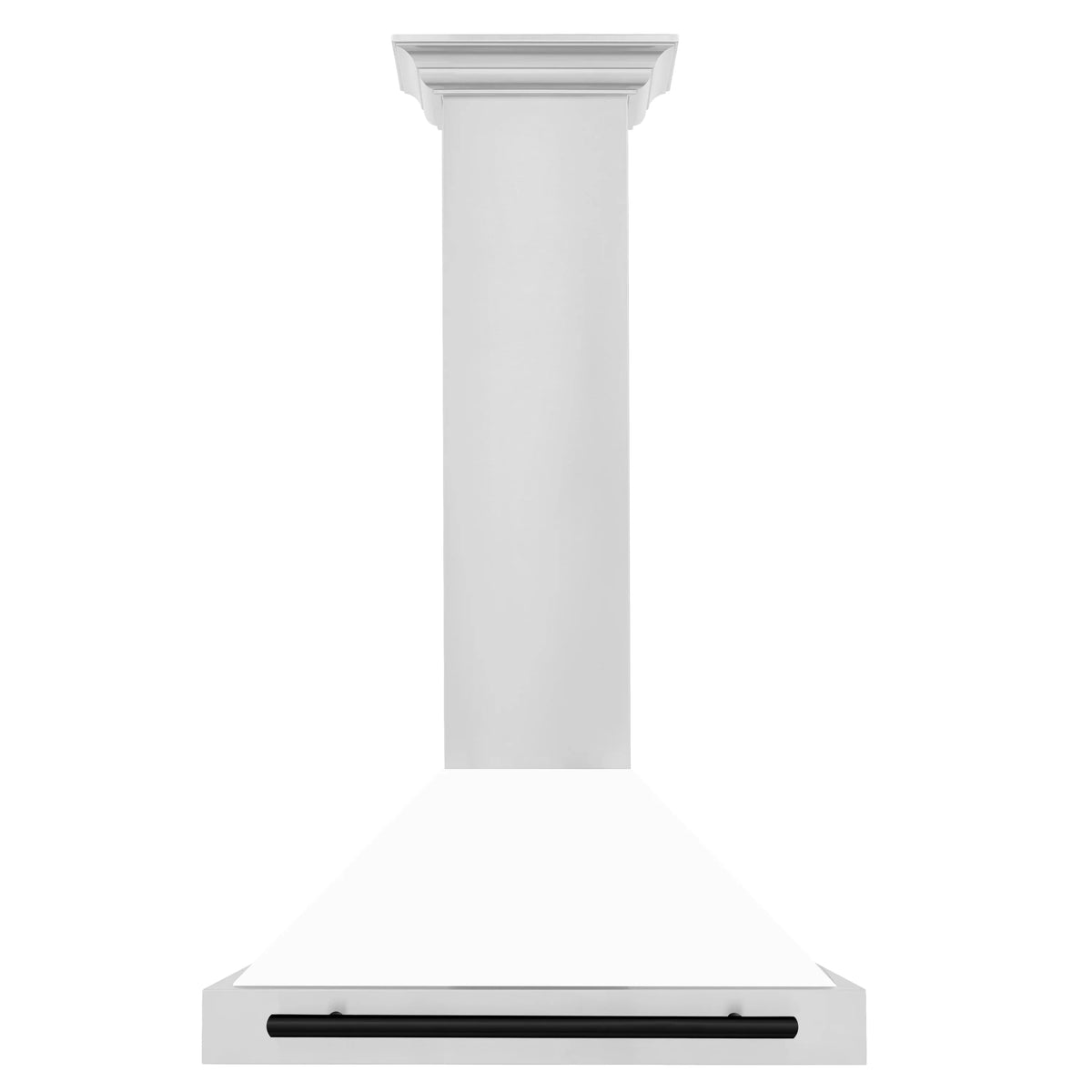 ZLINE - 30 in. Autograph Edition Convertible Stainless Steel Range Hood with White Matte Shell and Matte Black Accents (KB4STZ-WM30-MB)