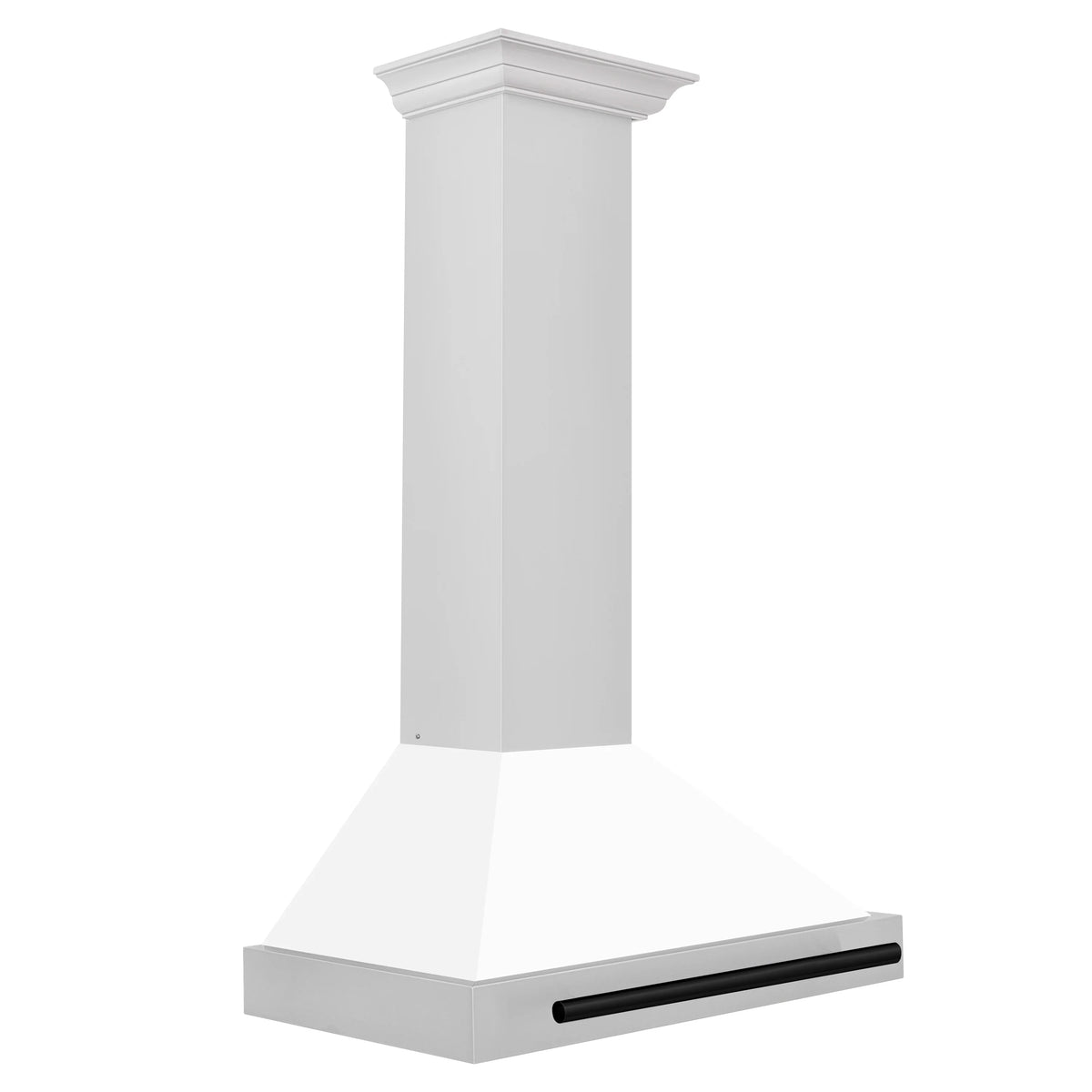 ZLINE - 30 in. Autograph Edition Convertible Stainless Steel Range Hood with White Matte Shell and Matte Black Accents (KB4STZ-WM30-MB)