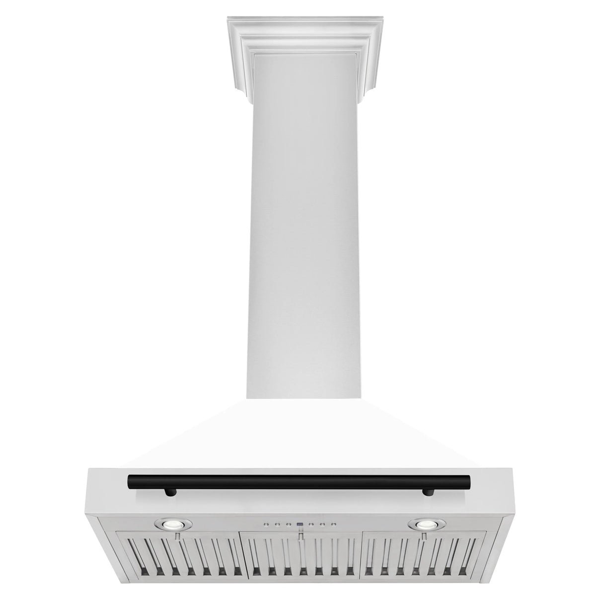 ZLINE - 30 in. Autograph Edition Convertible Stainless Steel Range Hood with White Matte Shell and Matte Black Accents (KB4STZ-WM30-MB)