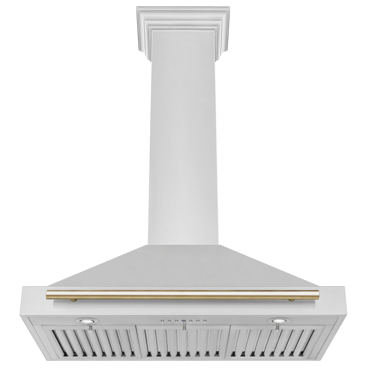 ZLINE - 36 in. Autograph Edition Convertible Stainless Steel Range Hood with Stainless Steel Shell and Polished Polished Gold Accents (KB4STZ-36-G)