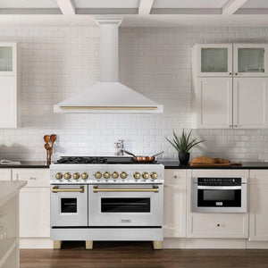 ZLINE - 48 in. Autograph Edition Convertible Stainless Steel Range Hood with Stainless Steel Shell and Champagne Bronze Accents (KB4STZ-48-CB)
