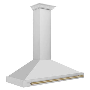 ZLINE - 48 in. Autograph Edition Convertible Stainless Steel Range Hood with Stainless Steel Shell and Champagne Bronze Accents (KB4STZ-48-CB)