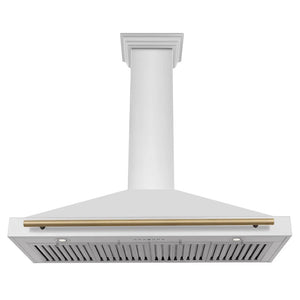 ZLINE - 48 in. Autograph Edition Convertible Stainless Steel Range Hood with Stainless Steel Shell and Champagne Bronze Accents (KB4STZ-48-CB)