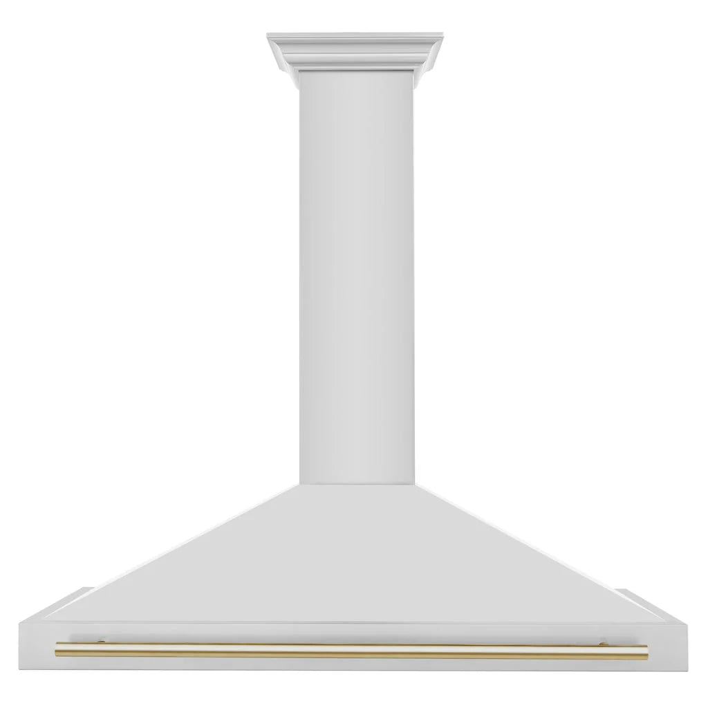 ZLINE - 48 in. Autograph Edition Convertible Stainless Steel Range Hood with Stainless Steel Shell and Polished Polished Gold Accents (KB4STZ-48-G)