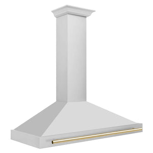 ZLINE - 48 in. Autograph Edition Convertible Stainless Steel Range Hood with Stainless Steel Shell and Polished Polished Gold Accents (KB4STZ-48-G)