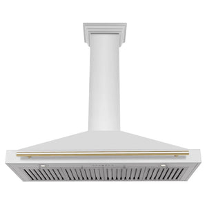 ZLINE - 48 in. Autograph Edition Convertible Stainless Steel Range Hood with Stainless Steel Shell and Polished Polished Gold Accents (KB4STZ-48-G)