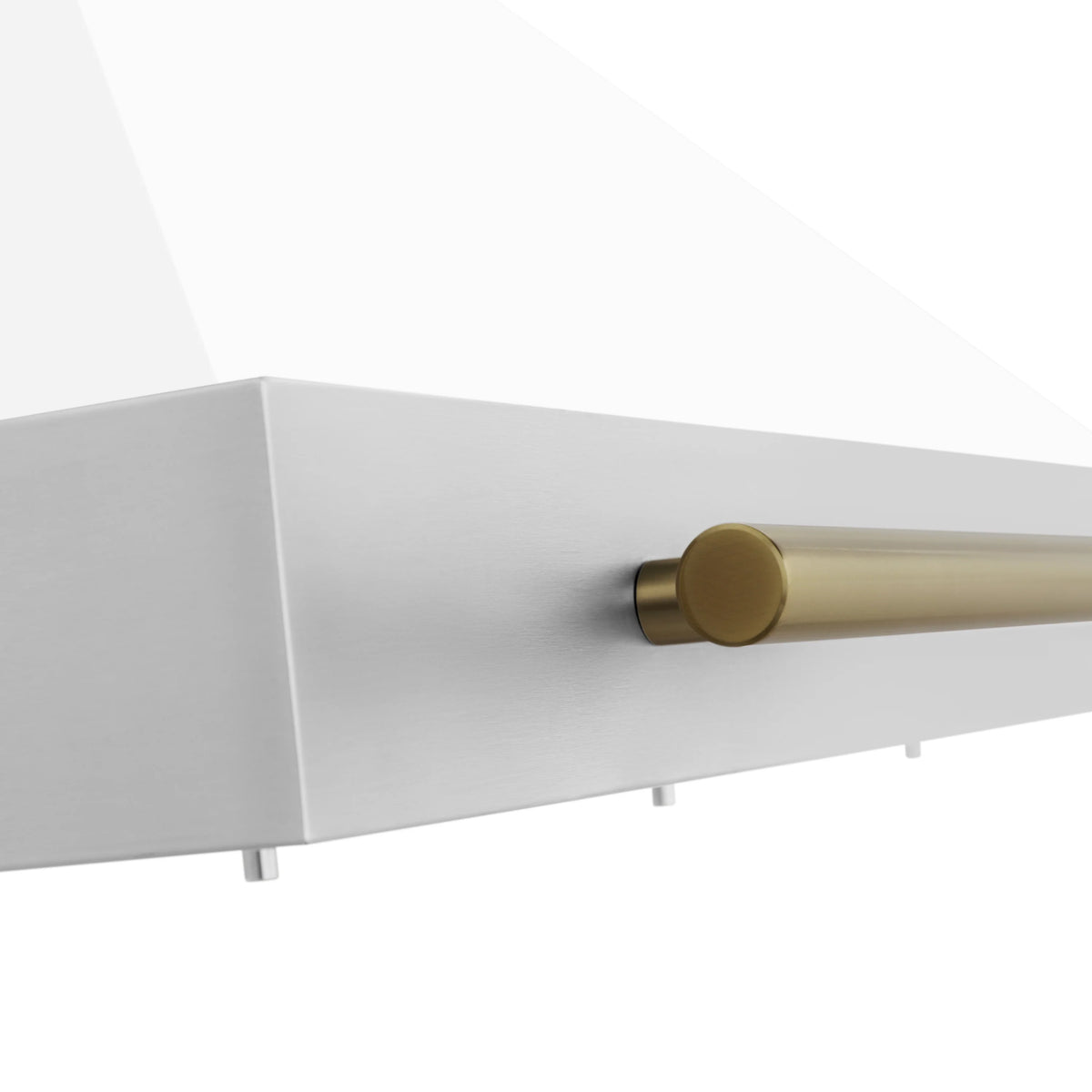 ZLINE - 30 in. Autograph Edition Convertible Stainless Steel Range Hood with White Matte Shell and Champagne Bronze Accents (KB4STZ-WM30-CB)