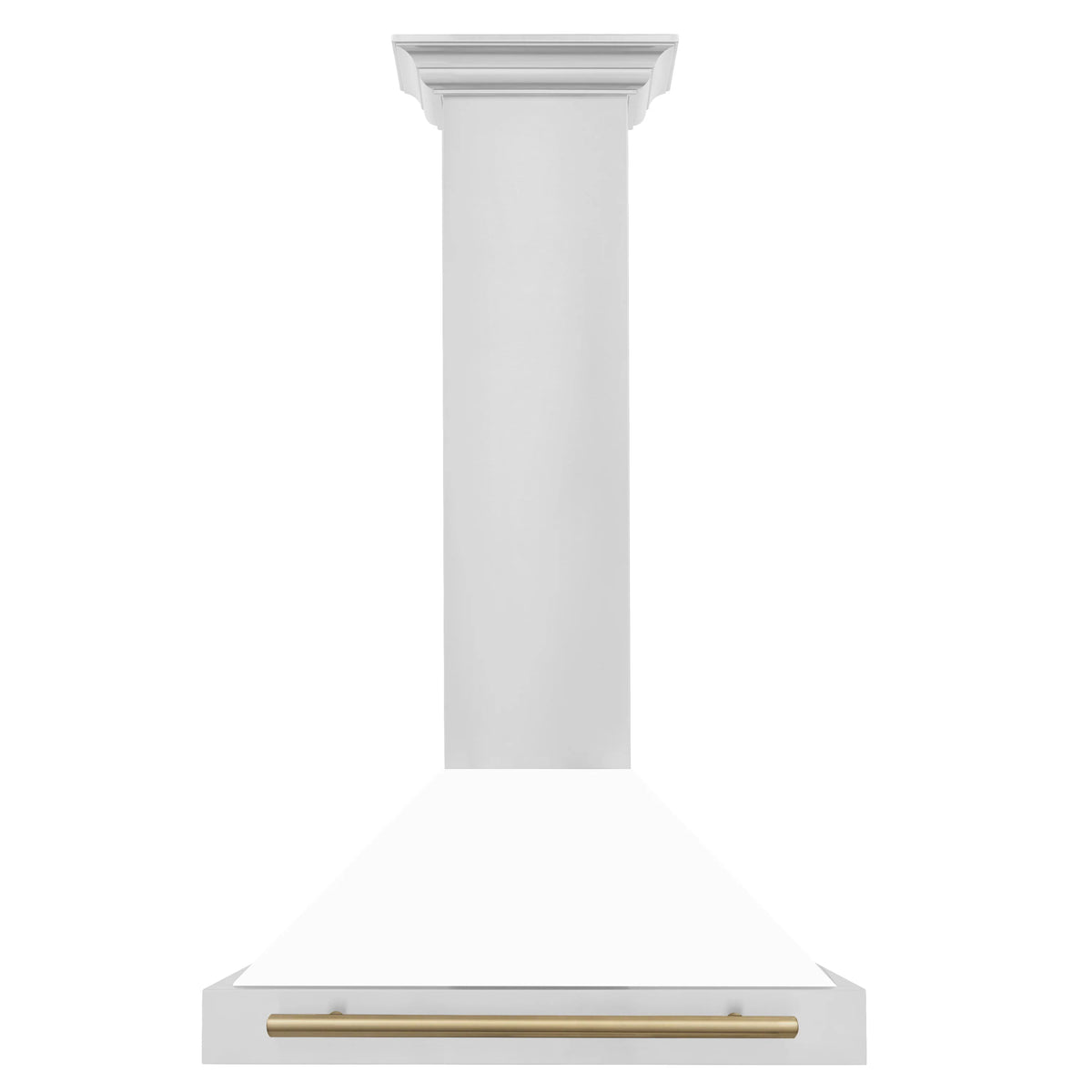 ZLINE - 30 in. Autograph Edition Convertible Stainless Steel Range Hood with White Matte Shell and Champagne Bronze Accents (KB4STZ-WM30-CB)